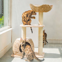 Rattan Cat Tree 98cm