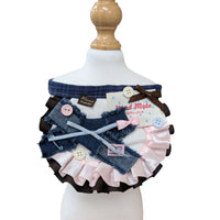 【FOOTSTEP】Unique Handmade Bib - JeanPaw Denim