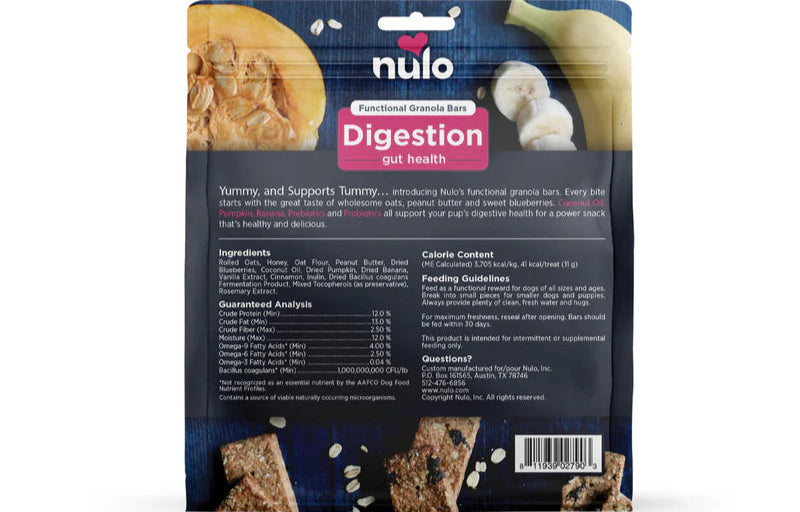 【Nulo】Dogs Puppies Digestion Gut Health Functional Granola Bars 10oz