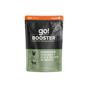【Go! Solution - CAT】NEW* GO! BOOSTER WEIGHT MANAGEMENT - SHREDDED CHICKEN + DUCK IN BONE BROTH BOOSTER