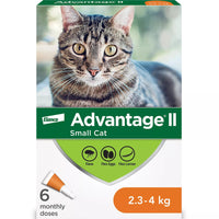 【Elanco Advantage II】Small Cat Once-A-Month Topical Flea Treatment - 2.3 to 4 kg