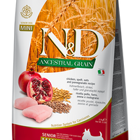 【Farmina N&D】Ancestral Grain Chicken & Pomegranate Senior Mini Dog Food 2.5kg