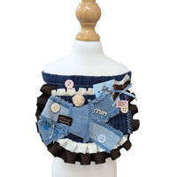 【FOOTSTEP】Unique Handmade Bib - JeanPaw Denim