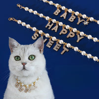 Purrfect Pearl Necklace with Letter Pendant – Cute & Stylish Collar Accessory