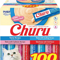 【INABA】Churu Purées Cat Treat - Tuna Variety - 100 Tubes - 50oz / 1400g