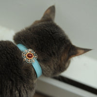 【Mori Cat】Pet Collar With Cultural Ornament Gem – Auspicious Clouds