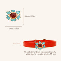【Mori Cat】Pet Collar With Cultural Ornament Gem – Prosperity Peony