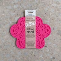【DexyPaws】Hot Pink Paw Print Enrichment Lick Mat