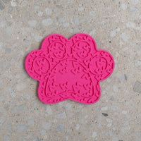 【DexyPaws】Hot Pink Paw Print Enrichment Lick Mat