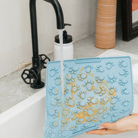 【DexyPaws】Blue Large Paw Print Enrichment Lick Mat