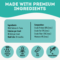 【Granville Pet Treatery】Dogs & Cats - To DIve For! - Premium Dehydrated Salmon & Tuna 3.175oz / 90g