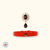 【Mori Cat】Luxury Cat Collar with Interchangeable Gem Charms-Red