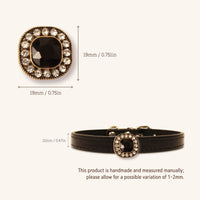 【Mori Cat】Luxury Cat Collar with Interchangeable Gem Charms-Black