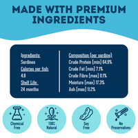 【Granville Pet Treatery】Dogs & Cats - With Love & Fishes - Premium Dehydrated Sardines