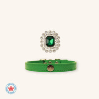 【Mori Cat】Luxury Cat Collar with Interchangeable Gem Charms-Green