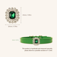 【Mori Cat】Luxury Cat Collar with Interchangeable Gem Charms-Green