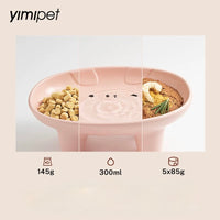 【YimiPet】Pig Trough Ceramic Pet Bowl – Pink Mini Matte Pig