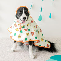 Waterproof Cartoon Hooded Dog Raincoat
