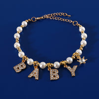 Purrfect Pearl Necklace with Letter Pendant – Cute & Stylish Collar Accessory