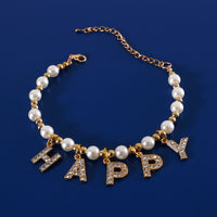 Purrfect Pearl Necklace with Letter Pendant – Cute & Stylish Collar Accessory
