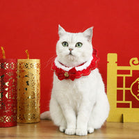 【HCNY】Fortune Ribbon Wool Red Collar