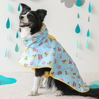 Waterproof Cartoon Hooded Dog Raincoat