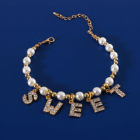 Purrfect Pearl Necklace with Letter Pendant – Cute & Stylish Collar Accessory