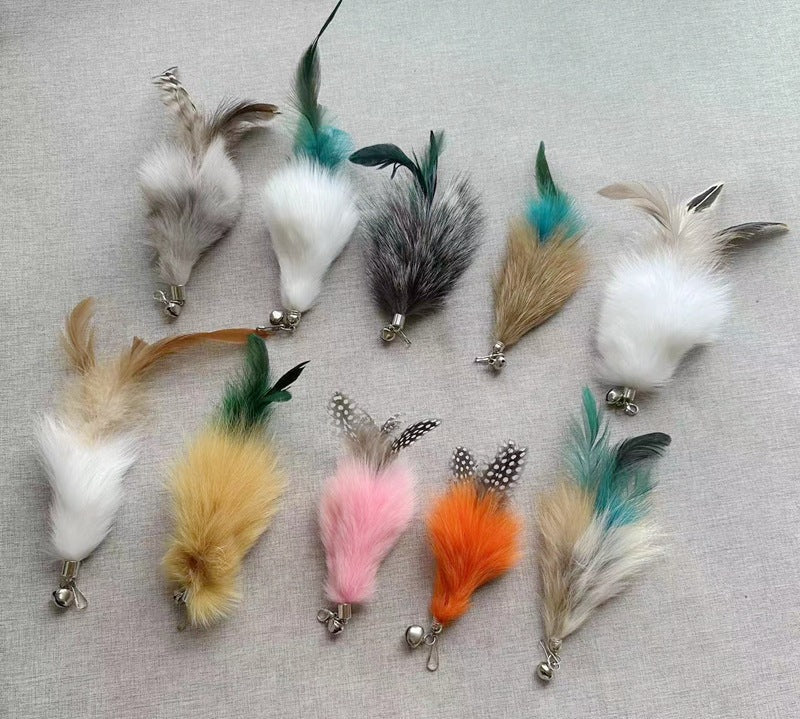 JingleJoy Feather Refill Colorful Cat Teaser Wand Head – PawPawDear
