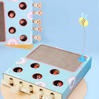 Meow Fairy Solid Wood Whack-a-Mole Toy for Cats – Corrugated Cardboard Cat Scratcher