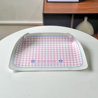 【Ameeklion】Semi-Enclosed Waterproof PU Leather Pet Feeding Mat