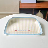 【Ameeklion】Semi-Enclosed Waterproof PU Leather Pet Feeding Mat