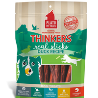 【Plato Pet Treats】Dog Treats - Thinkers Real Strips- Duck Recipe 10 oz & 18 oz