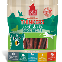 【Plato Pet Treats】Dog Treats - Thinkers Real Strips- Duck Recipe 10 oz & 18 oz