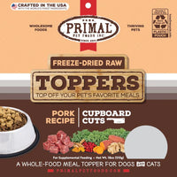【PRIMAL】 Dog Freeze-Dried Toppers - Pork Recipe 3.5oz / 99g & 18oz / 510g