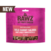 【Rawz】Raw Freeze Dried Wild Caught Salmon, Goat's Milk & Green Mussels Cat Treats