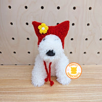 【Purrfect Handcrafts】Pixie Sprout Hat - Red with Flower