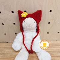 【Purrfect Handcrafts】Pixie Sprout Hat - Red with Flower
