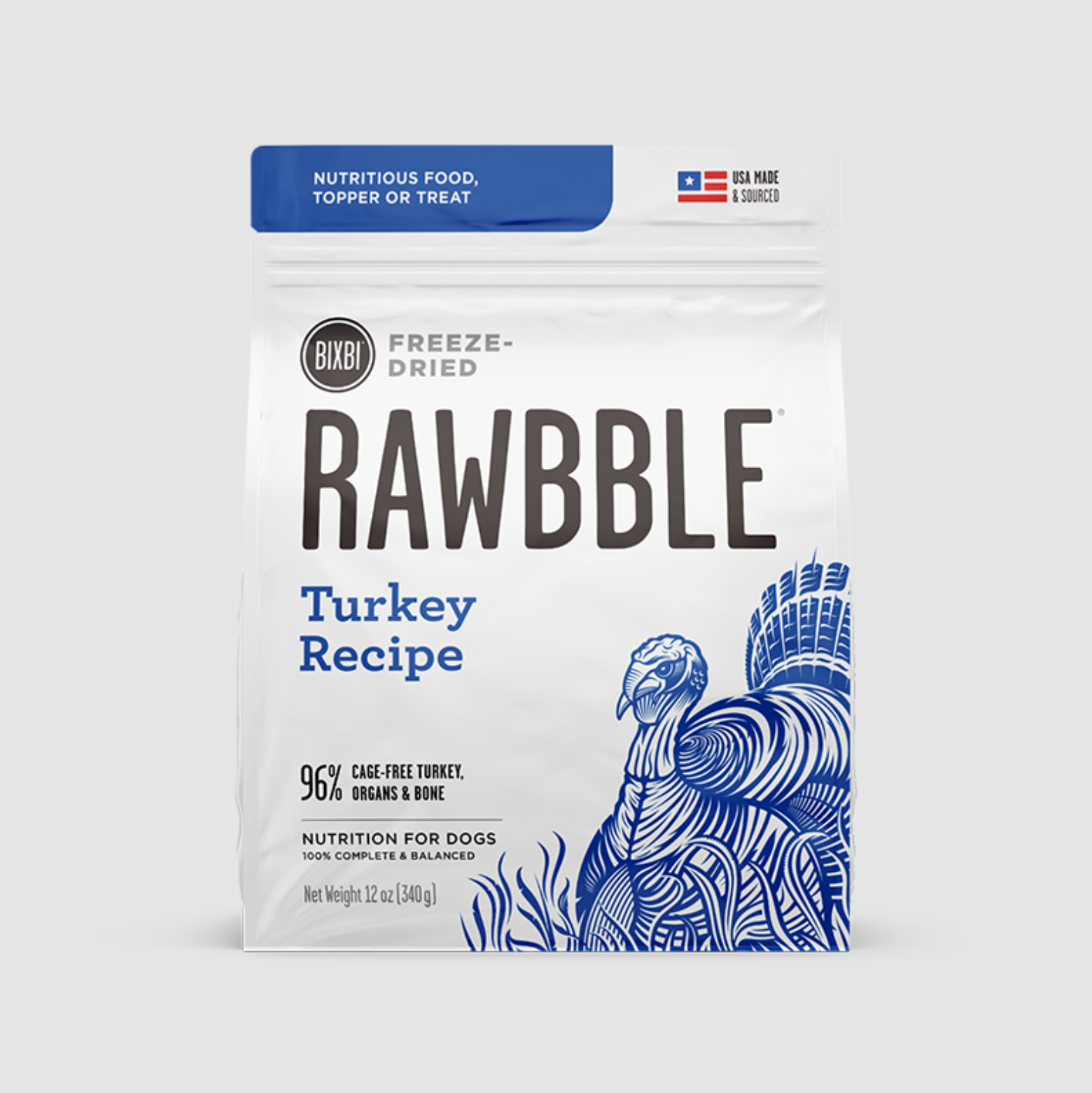 BIXBI RAWBBLE Freeze Dried Dog Food 128g Turkey PawPawDear