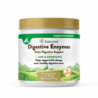 【NaturVet Digestive】Enzymes Prebiotic & Probiotic Powder 4 oz