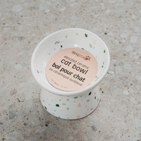 【DexyPaws】Raised Ceramic Cat Bowl - Terrazzo