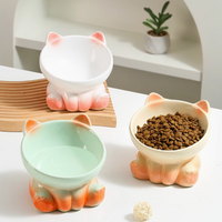 Gradient Ceramic Cat Bowl – Ergonomic Neck Protection