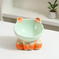 Gradient Ceramic Cat Bowl – Ergonomic Neck Protection