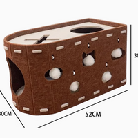 2-in-1 Felt Cat Cave & Scratcher – Cozy Bed and Play Spot