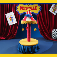 【PETSVILLE】Circus Style Cat Tree – Scratching Post, Bed & Climber for Small Cats