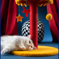 【PETSVILLE】Circus Style Cat Tree – Scratching Post, Bed & Climber for Small Cats