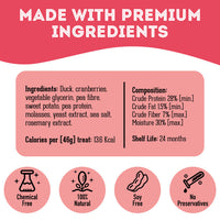 【Granville Pet Treatery】Dogs & Cats - Get The Duck Outta Here! - Premium Soft & Chewy Duck & Cranberry