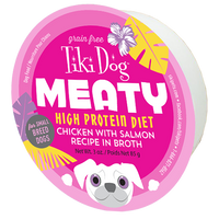 【Tiki Dog】Meaty Chicken with Salmon Recipe in Broth - 3oz Cup & Pack of 4
