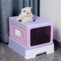 Cat Litter Box with Front Entry Top Exit