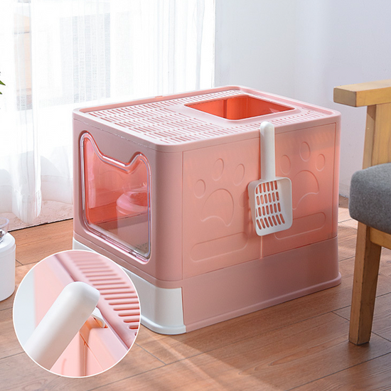【6th Anniversary】Cat Litter Box with Front Entry Top Exit