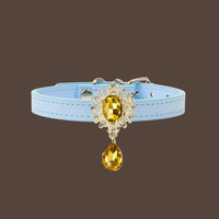 【Mori Cat】Luxury Cat Collar with Interchangeable Gem Charms-Blue